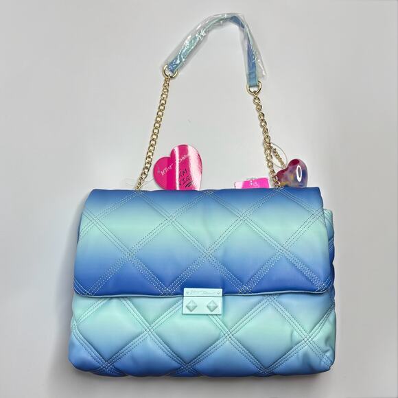 Betsey Johnson Handbags - Betsey Johnson Ciara Quilted Shoulder Bag in Blue Multi Ombré